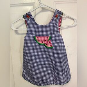 Austin & Ashley 4T Pink and Blue Gingham Dress with Watermelon Detail